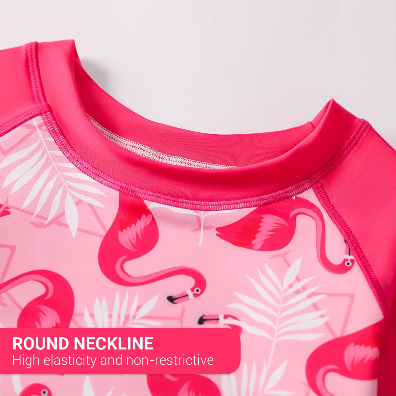 Girls' 2-Piece Ruffle Mermaid Swimsuit Long Sleeve UPF50+ Rash Guard – Age 6-7