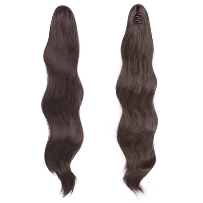 Ponytail Hairpiece Clip-in Wavy, Heat-resistant – Medium Brown 50cm