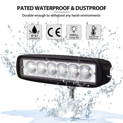LED Off-Road Headlights 18W Waterproof Auxiliary Lights for Trucks & SUVs – 6 Inch