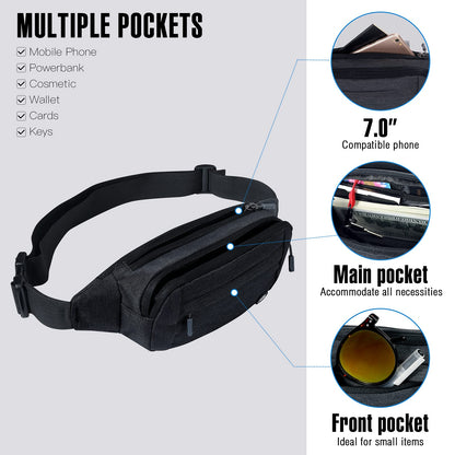 Waterfly Bum Bag Belt Bag Hip Bag Sport: Waterproof Stylish Nylon Small Unisex Colorful Hip Bum Waist Fanny Pack for Outdoor
