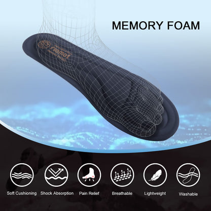 Memory Foam Insoles for Men’s and Women’s Shoes Comfortable and Cushioned – Navy Blue EU 38