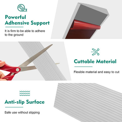 1M*8cm*2.0cm door threshold ramp, load capacity up to 800 kg, self-adhesive rubber ramp for 2.0cm height difference, door