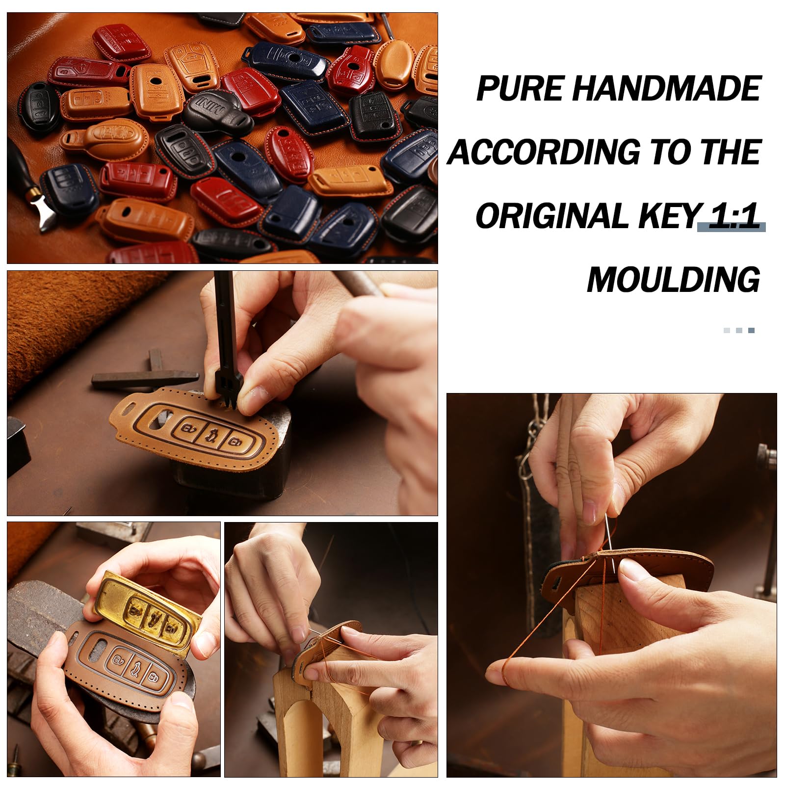 BMW Leather Key Case Cover with LCD Display Compatible G01/G02/G05/G07/X3/X4/X5/X7 – Brown