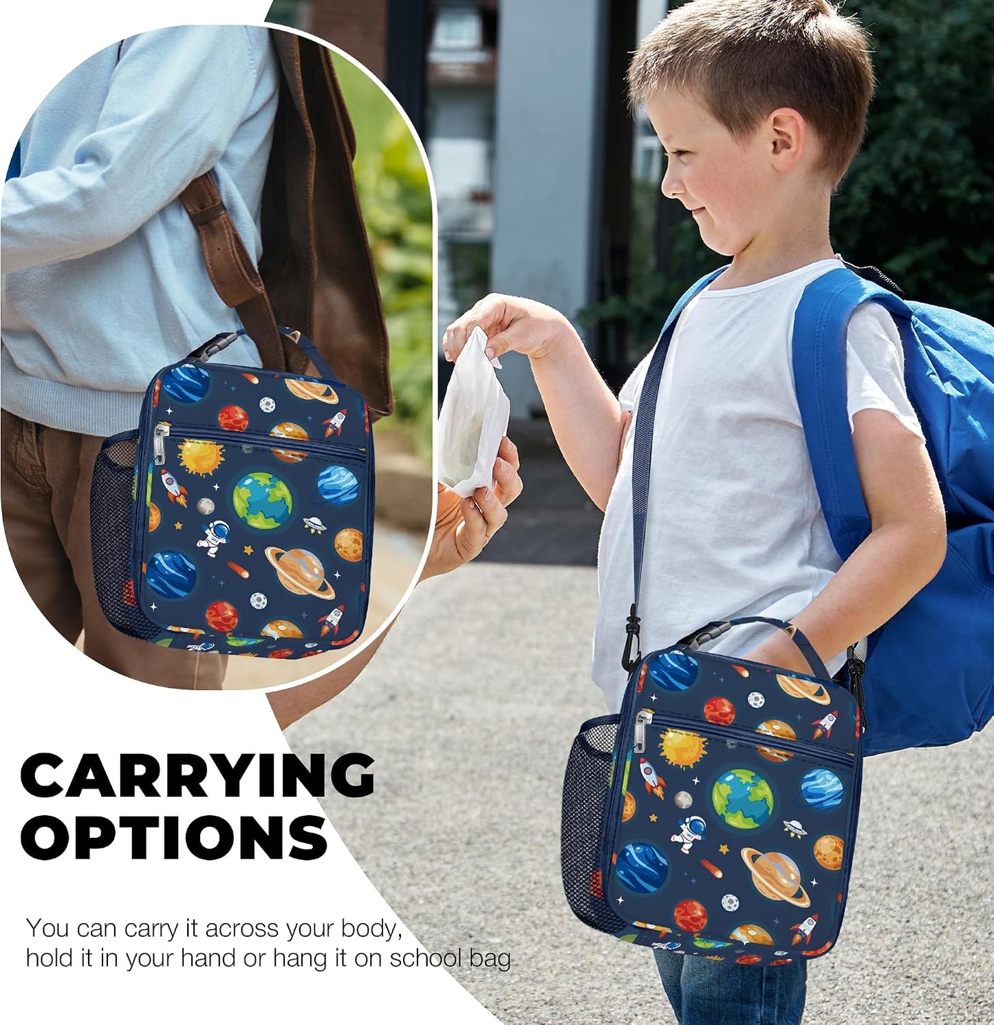 Clastyle Space Insulated Kid Lunch Bag for Boy