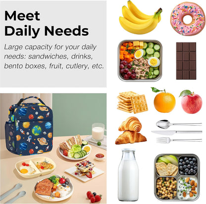Clastyle Space Insulated Kid Lunch Bag for Boy