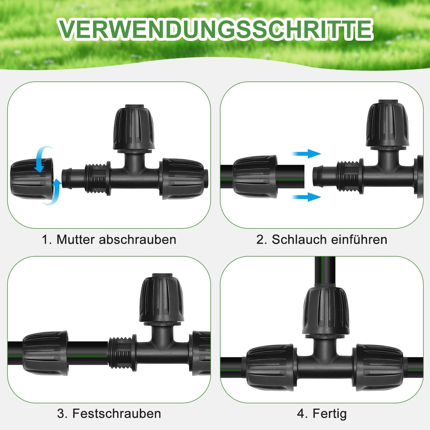 Micro Drip T Piece 1/2 inch Plastic with Barbs 10pcs Barbed Garden Hose Connector Garden Irrigation Barbed Tee T-connector